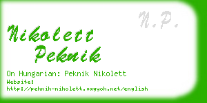 nikolett peknik business card